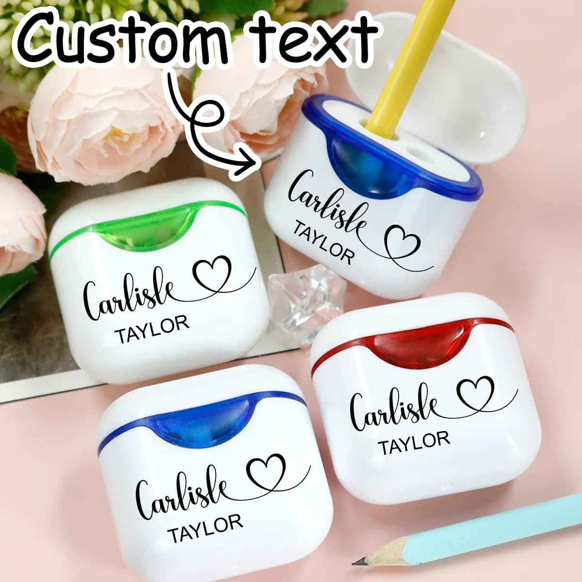 Custom pencil temple with name, children's custom temper, custom double head temper