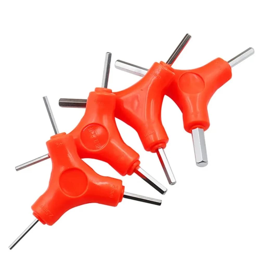 Set di chiavi esagonali trigemino 3 in 1 Chiave esagonale da 2,5/3/4/5/6/8mm Utensili manuali in acciaio al carbonio Strumenti per la manutenzione della bicicletta