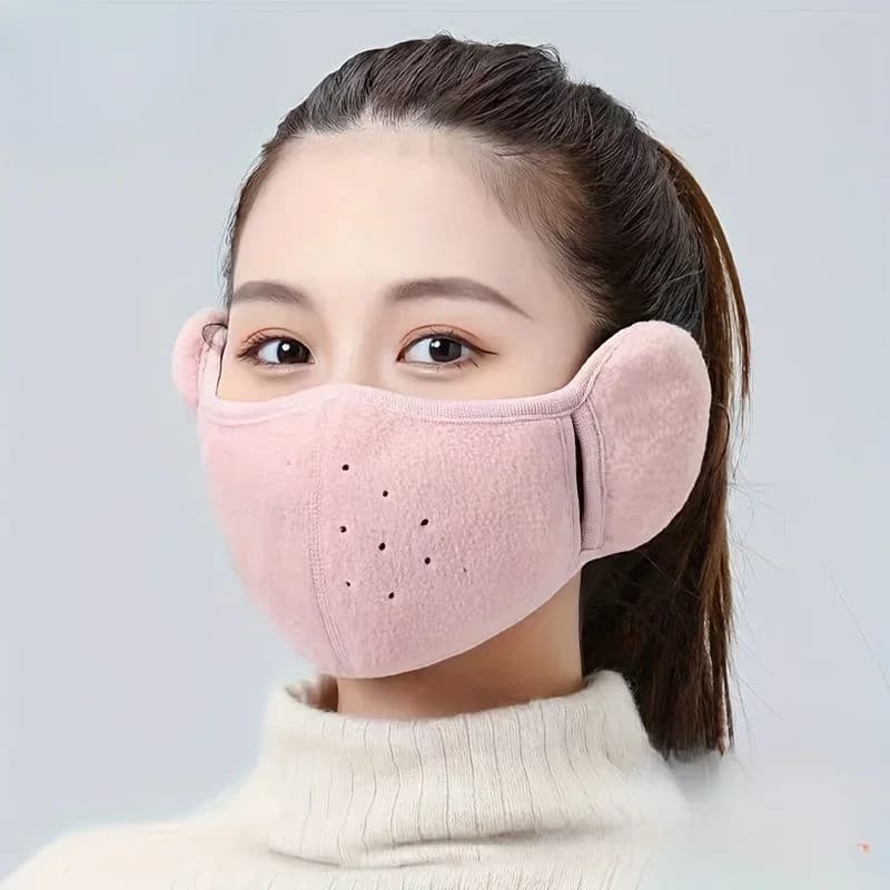 1pc-Autumn And Winter Warm Thickened Face Mask With Ear Protection, Unisex, Three-dimensional Washable Reusable Cycling