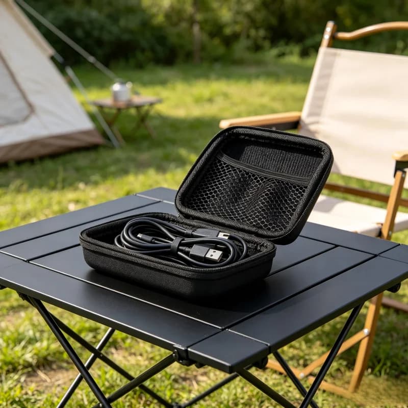 Borsa Portatile Rigida per Dispositivi Digitali 3C in Pelle Sintetica, Custodia Organizer per Auricolari, Caricabatterie, Cavi Dati e Chiavette USB