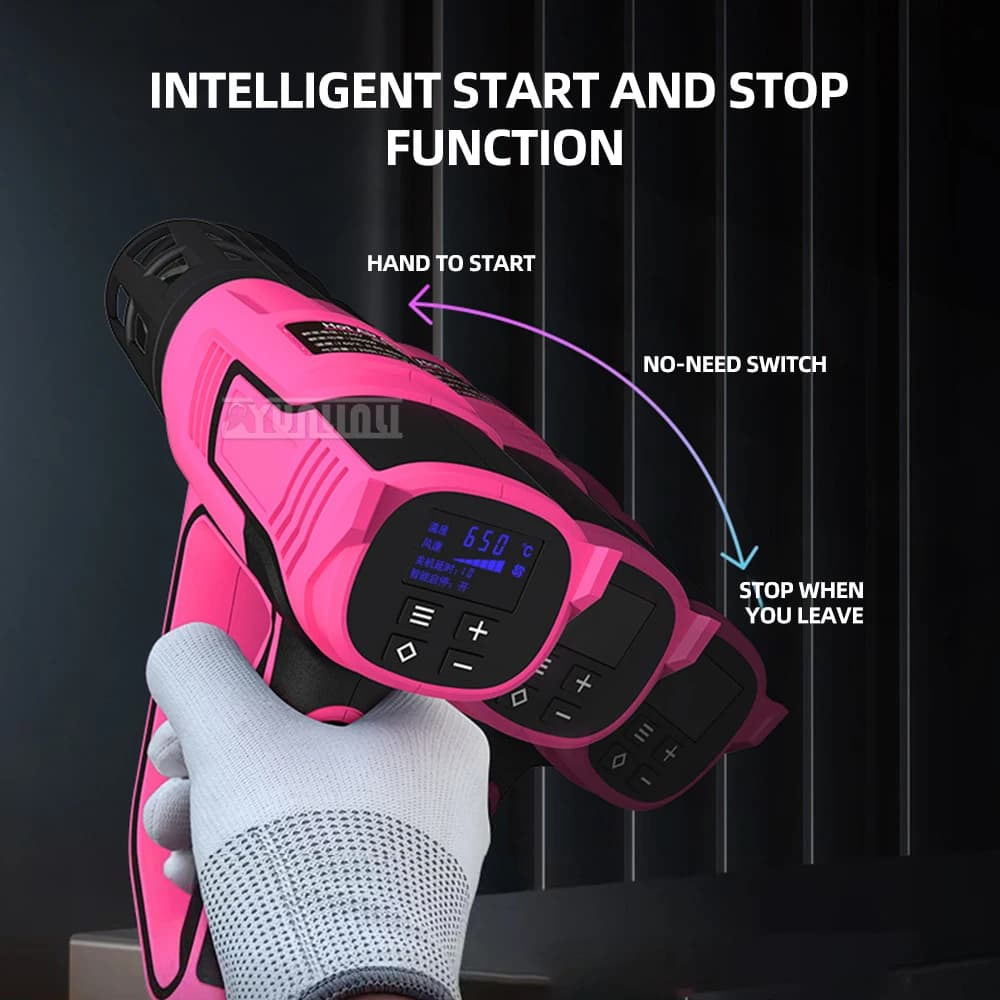 Pistola ad Aria Calda con Motore Brushless 2000W, Display Digitale, Controllo Preciso della Temperatura, Strumento per Saldatura e Riparazione di Tubi in Plastica