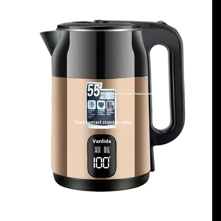 Fully automatic electric kettle for domestic use at constant temperature of insulated stainless steel for food use
