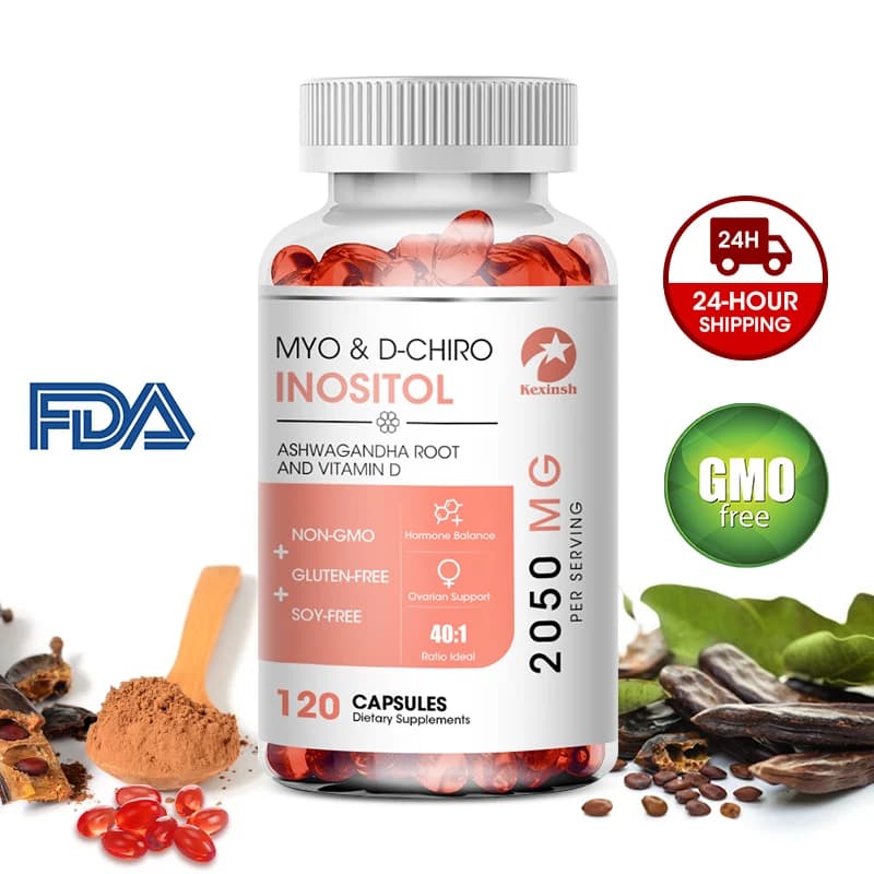 Kexinsh Myo & D-Chiro Inosito 2050 mg capsule with root of Ashwagandha and vitamin D Fertility Healthy women