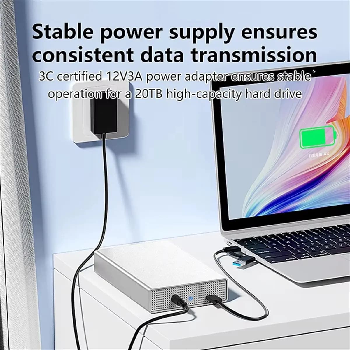 A40I Sas Hard Drive Enclosure Usb C to 2.5/3.5 Inch SAS/SATA Support Max 20gb Disk External Hdd Case EU Plug