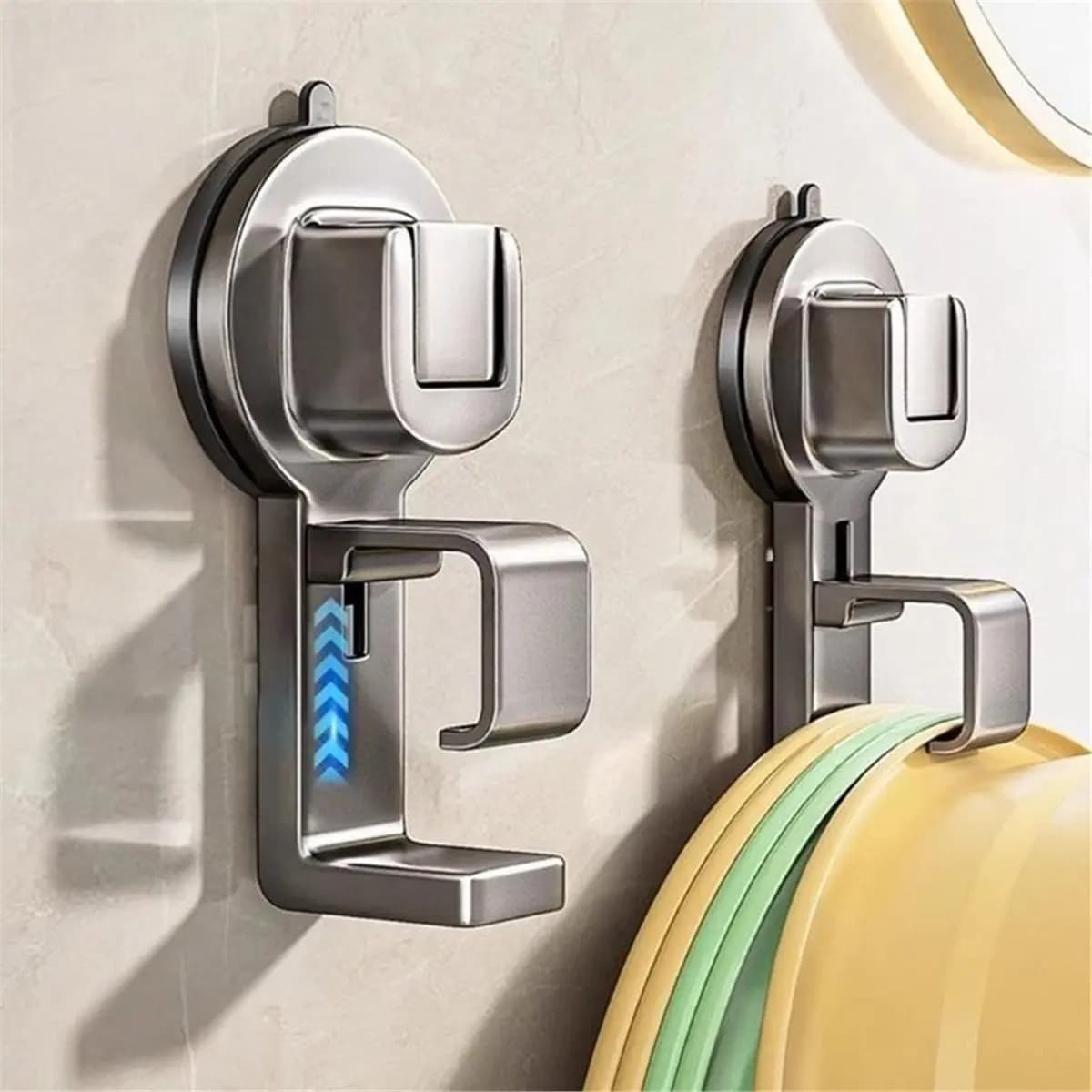 NUOVO portaoggetti a ventosa senza trapano per lavabo e asciugamani da bagno, gancio per organizer salvaspazio