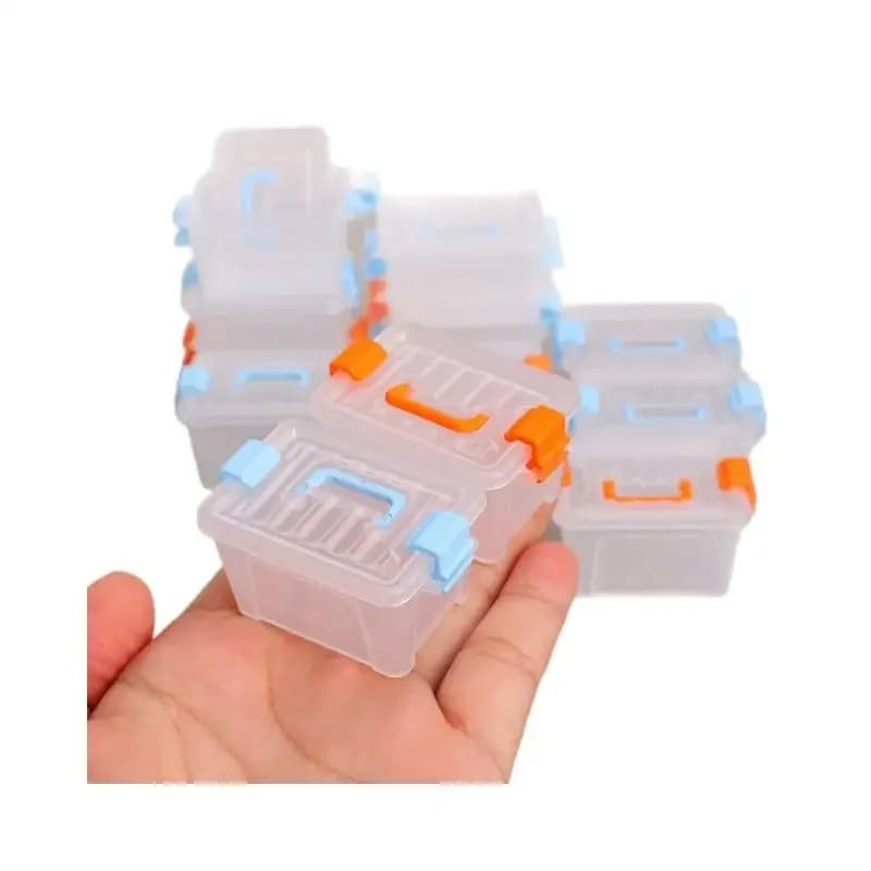 5Pcs/Pack 2025 New 1: 12 Dollhouse Miniature Transparent Toolbox Plastic Storage Box Toy for Dollhouse Decoration Accessories