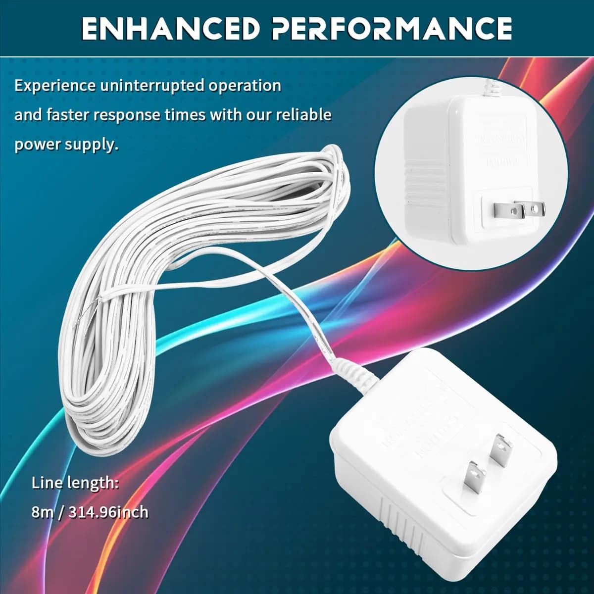 Essential 24V Doorbell Transformer Adapter for Video Doorbells, Enhanced Performance & Easy Installation US PLUG