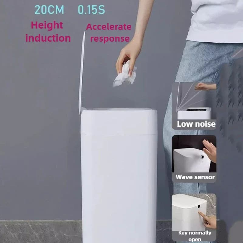 Pattumiera intelligente da 30 litri, cestino per imballaggio automatico, grande capacità, per lo smaltimento dei rifiuti alimentari, tipo a induzione, per la pulizia della casa