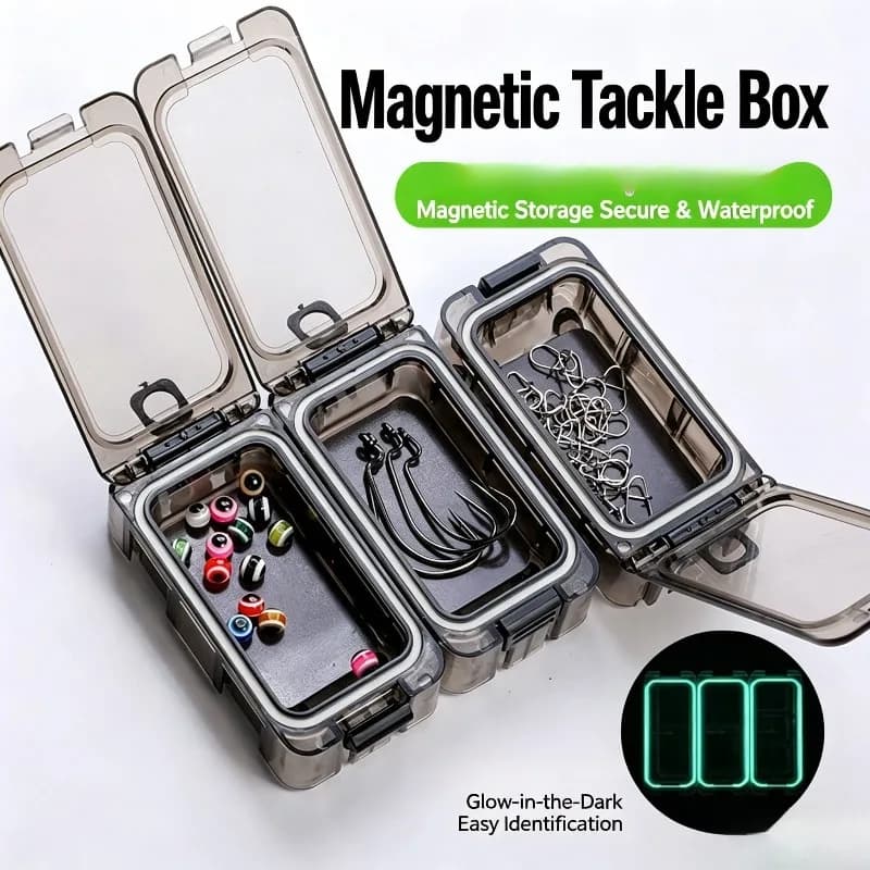 Magnetic Fishing Tackle Box Waterproof Hook Lure Storage Case Portable Fishing Accessories Organizer