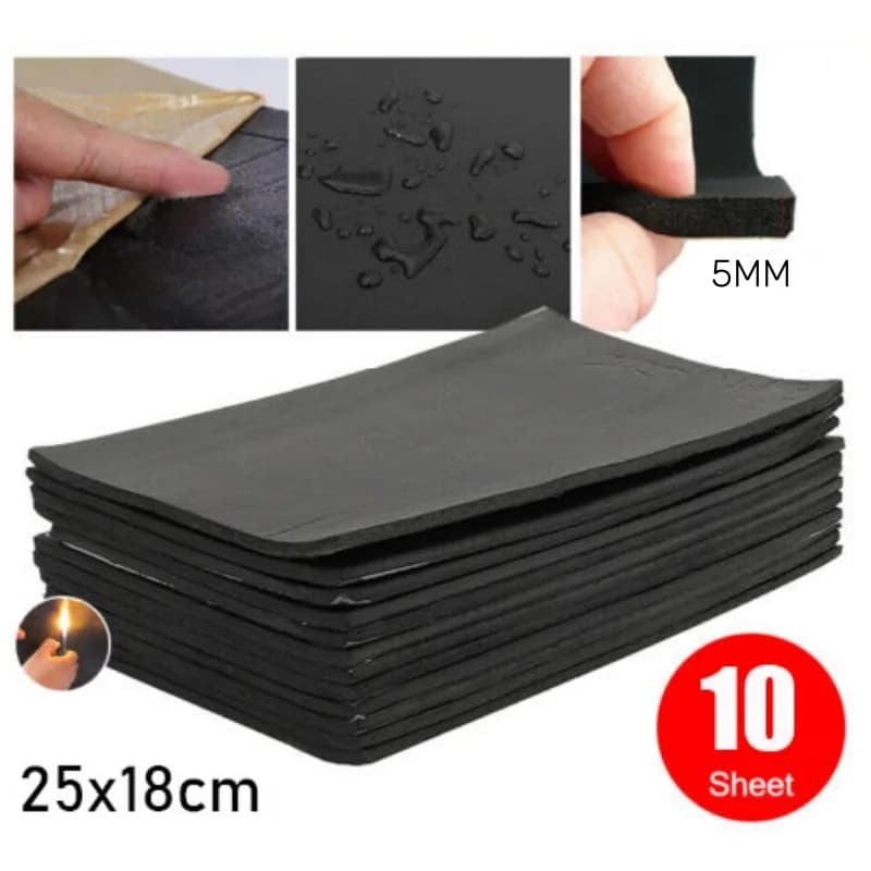 10-50 Sheets 5mm Cars Sound Proofing Deadener Foam Self Adhesive Auto Interior Heat Insulation Soundproof Cotton Mat 25*18cm