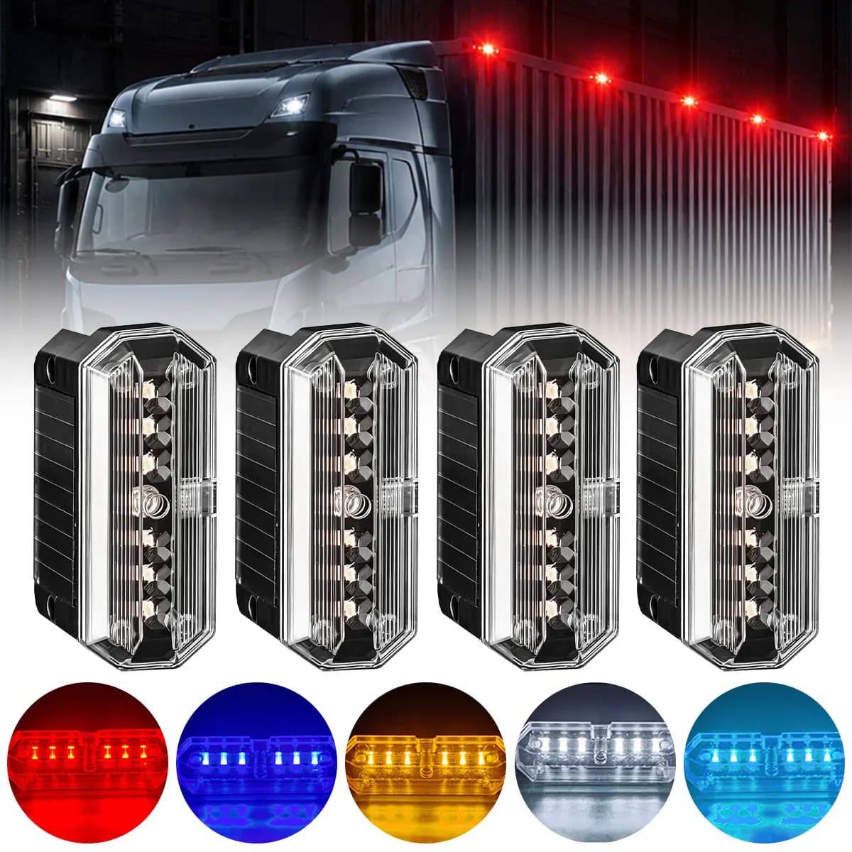 Solar Warning Light Universal Truck Side Lights LED Flashing Signal Lamp for Motorcycle Bicycle Night Safety Decor Accessories