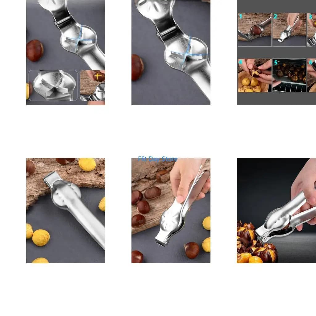 F92C Stainless Steel Chestnut Opener Chestnut Cutter Tool Kitchen Multifunctional Nut Sheller Kitchen Dried Fruit Opener