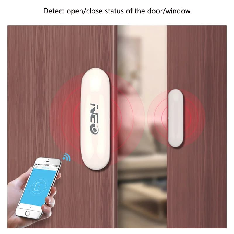 Intelligent Wireless Door Magnetic Detector Alarm Tuya WiFi Door&Window Sensor Detect Open/Close Status Small and Compact