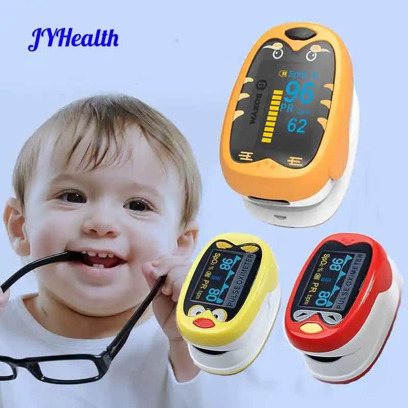 JYHealth Baby Finger Pedestrian Oximeter Pediatric Oximeter Rechargeable Children SPO2 Pulsioximeter Oxygen in Blood