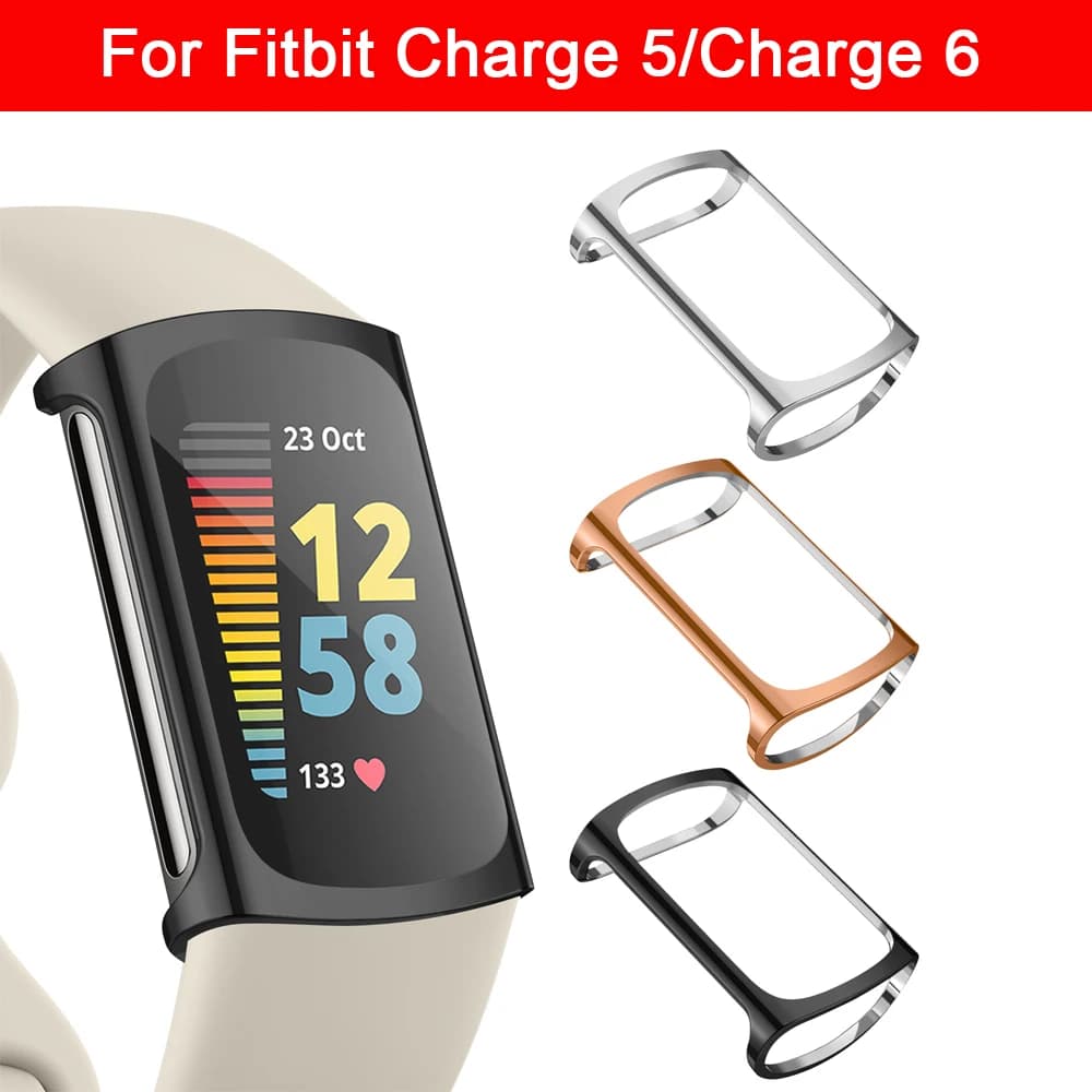 TPU Soft Case for Fitbit Charge 6 5 Full Cover Screen Protective Cover for Fitbit Charge5 Charge6 Shell Smart Watch Accessories