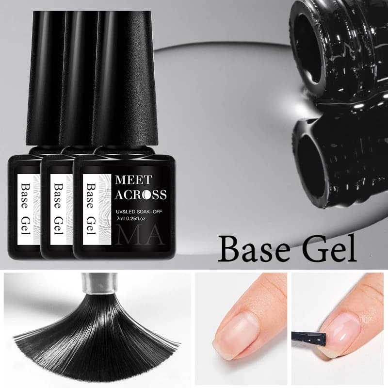 2pcs/3pcs/4pcs 7ml Base Gel & Top Coat Functional Gel Nail Art Set, Long Lasting Shine, UV LED Soak-Off Nail Care for Women