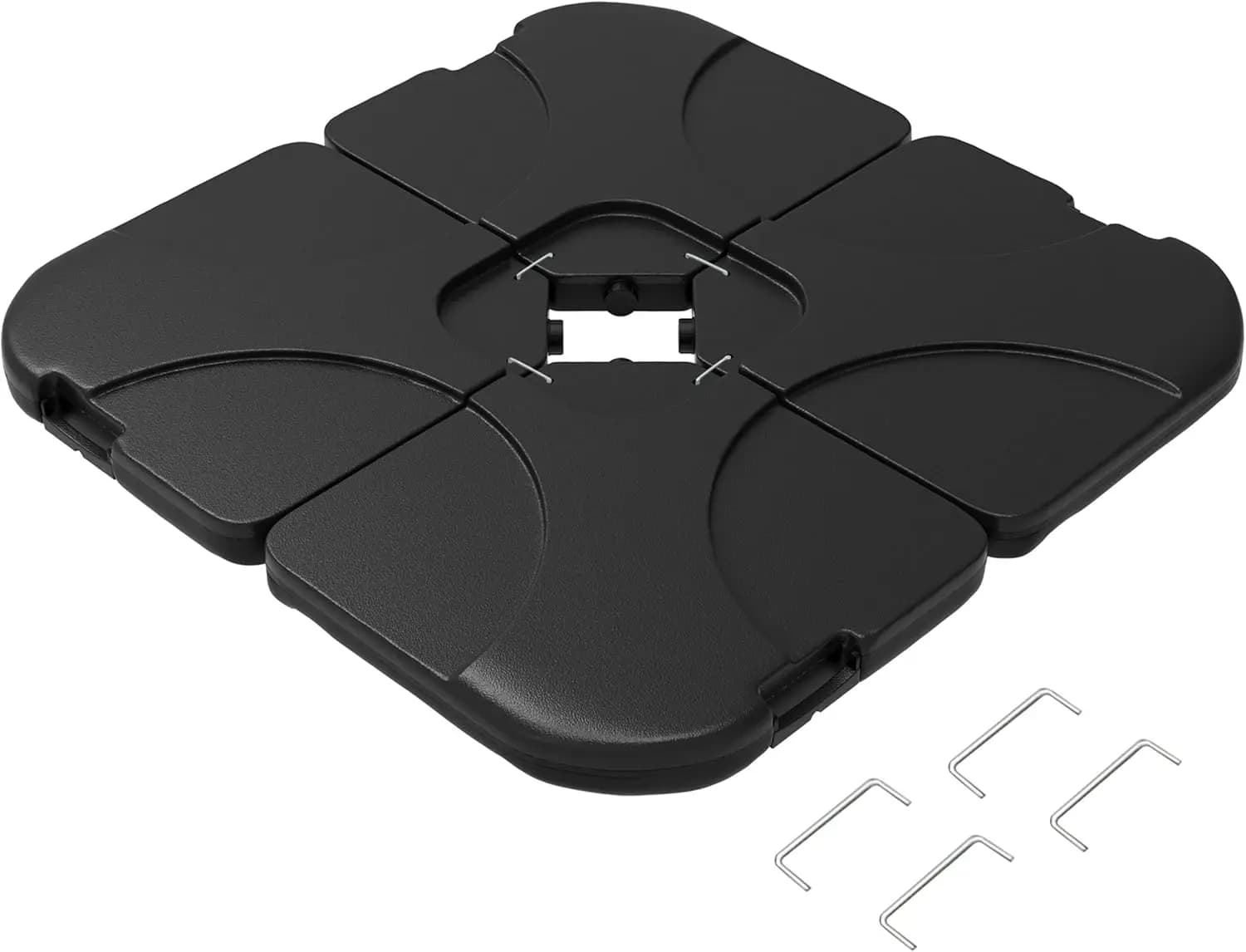 Patio Umbrella Base - Outdoor Base Plates for Crossbar Pole Cantilever or Offset Umbrellas - 220lb Sand-Weighted Total C