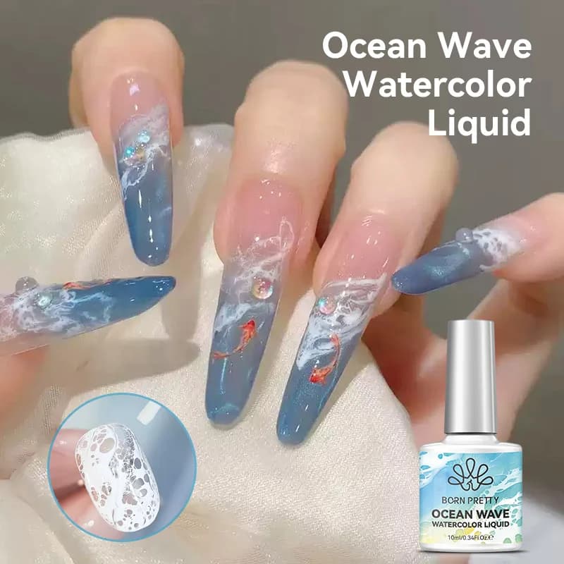 BORN PRETTY 10ml Bubble Ocean Wave White Gel Nail Polish Spring Nail Art Varnish UV LED Soak Off Gel For Nail Art Manicure