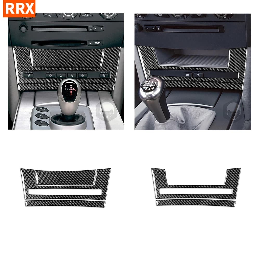 For BMW 5 Series E60 2004 2005 2006 2007 Seat Heating Button Panel Cover Trim Sticker Carbon Fiber Car Interior Accessories