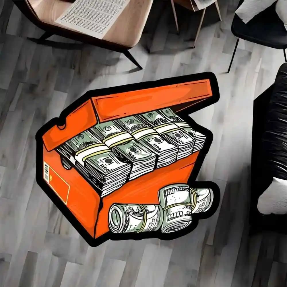 VIKAMA Piggy Bank Design: Tappeto in finto cashmere Tappetino antiscivolo Regalo unico per l'inaugurazione della casa per l'arredamento della casa nel soggiorno