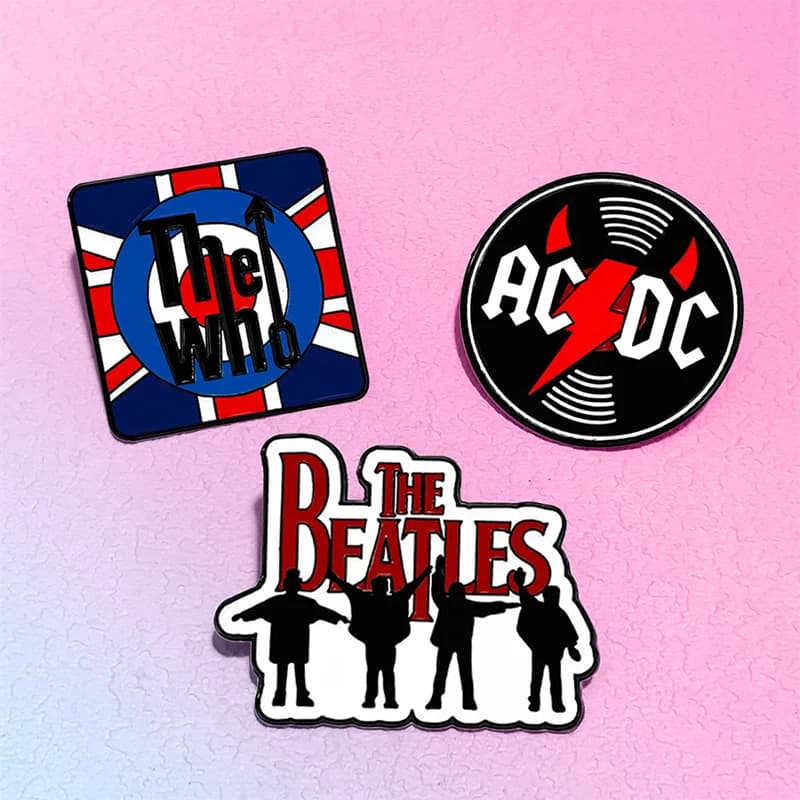 Spille AniPins Music Band, 3 modelli, spilla in metallo smaltato per zaino, vestiti, badge da risvolto, regali per amici