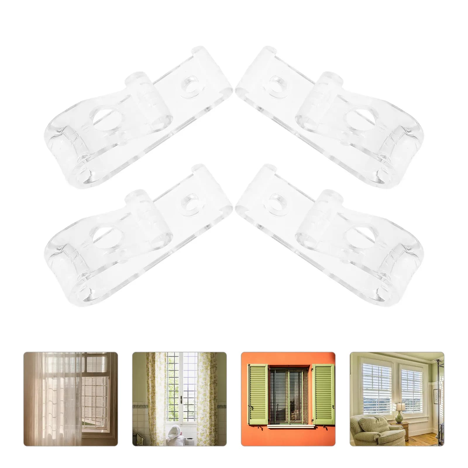 12 Pieces Clips for Roller Blinds, Transparent Plastic Safety Hook for Roman and Vertical Curtains, Cord Holder, Clip Fixing for Curtain Chains