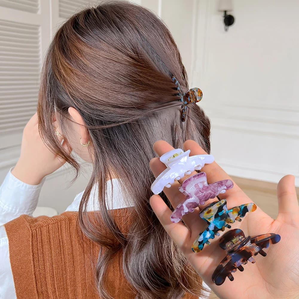 Elegant acetate hair claw for women girls color tea decorate hair clips vintage woman jewelry fashion accessories for hair headdress