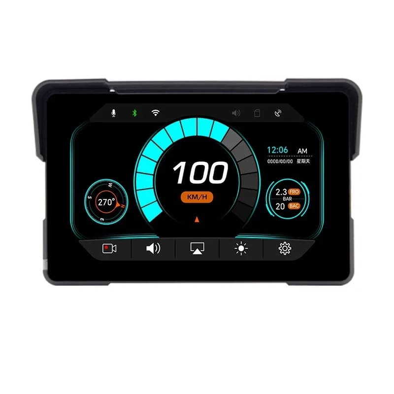 2025 Stile caldo Navigazione GPS abilitata Schermo IPS per moto da 7 pollici Dashcam Carplay portatile Sistema di doppia registrazione automatica Android