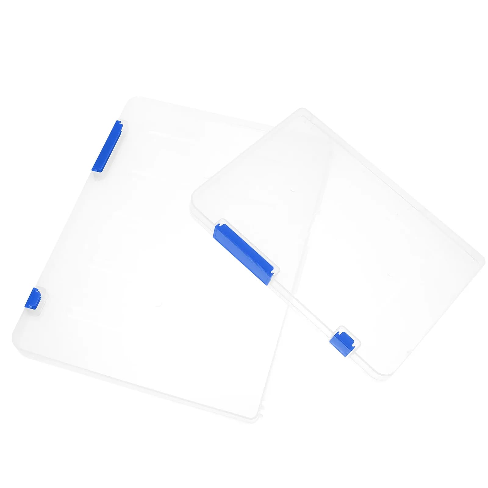 2 Pezzi Portadocumenti da Scrivania con Coperchio, Scatole Organizzative per Documenti, Cartelle per Archiviazione, Forniture per Ufficio