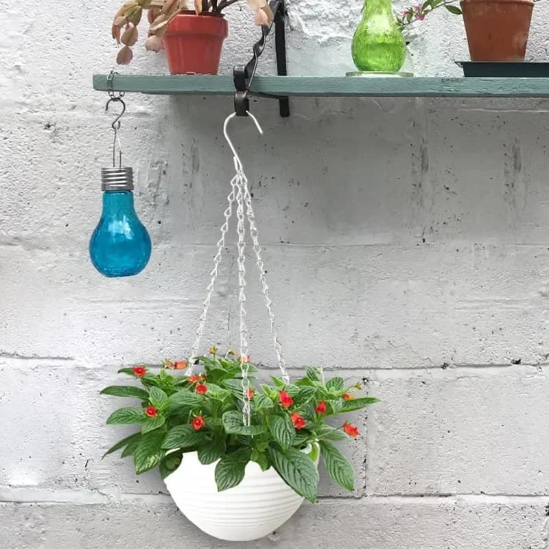 Vaso pensile bianco, fioriera da parete per interni ed esterni, balcone, giardino, porta piante per decorazioni domestiche