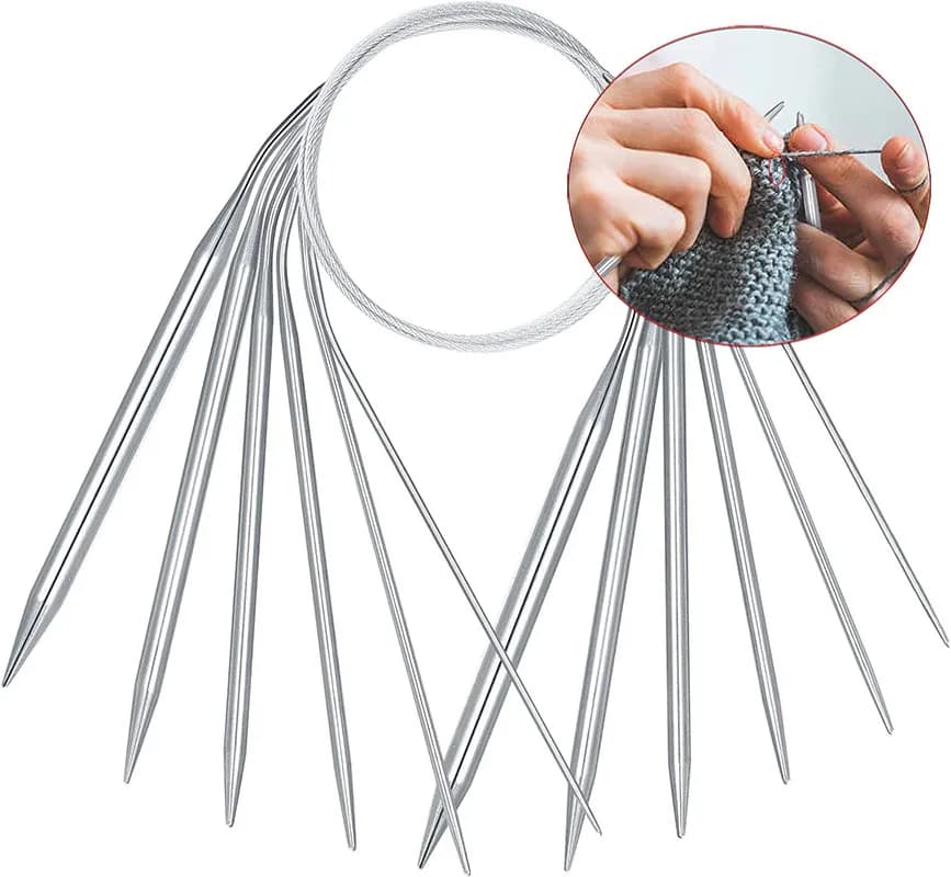 43/60/80/100/120cm ferri da maglia circolari in acciaio inossidabile aghi all'uncinetto per maglieria perni per tessitura fai da te strumenti artigianali ad ago
