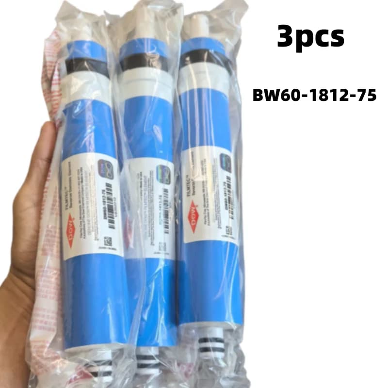 Filtro purificatore d'acqua da 3 pezzi 75 GPD per membrana a osmosi inversa Dow Filmtec BW60-1812-75 Membrana RO di ricambio per osmosi inversa