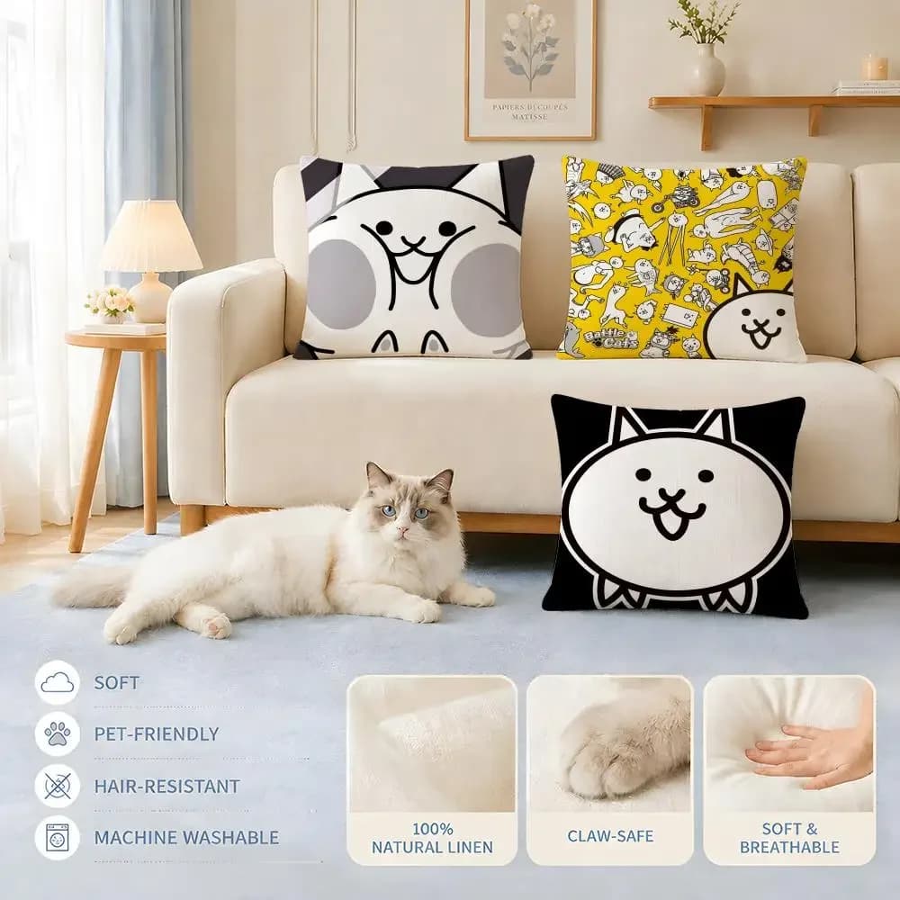 Fodere per cuscini da divano, adatte a gatti e cani, Game T-TheS BattleS CatsS, fodere decorative per cuscini e sedie 45x45 40x40