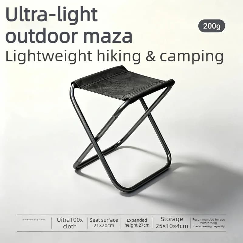 200g Ultralight Folding Camping Stool Aluminum Alloy Portable Foldable Seat Outdoor Backpacking Hiking Fishing Compact Foldable