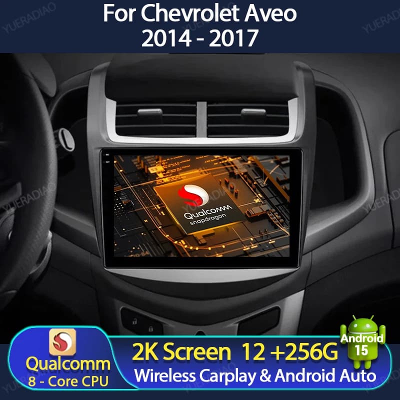 Android 15 Autoradio Per Chevrolet Aveo 2014 - 2019 Mirror Link Qualcomm Autoradio Carplay e Android Auto 4G WIFI GPS NAVI 2DIN