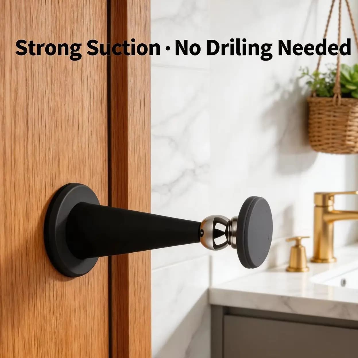 Silicone No-Drill Door Stopper with Strong Suction Anti-Collision Floor Stopper for Bedroom Wall Protection Home Use