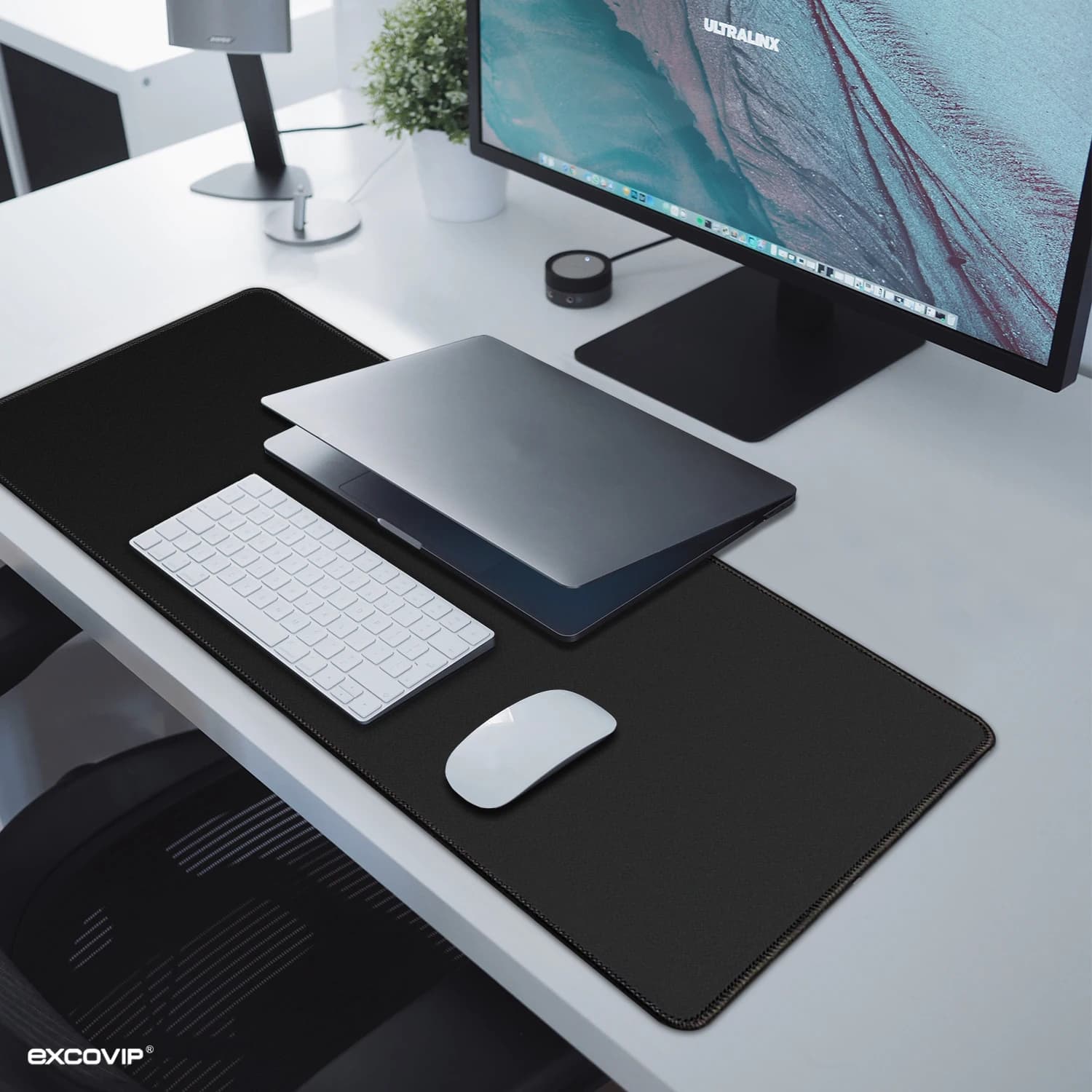 EXCO Tappetino per mouse da gioco di grandi dimensioni con bordo cucito Base in gomma antiscivolo Tappetino per mouse con tastiera estesa per scrivania per computer per ufficio domestico