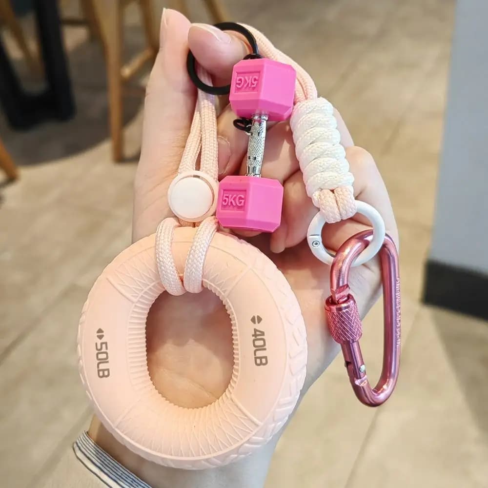 Portable Silicone Fidget Soft Silicone Skin-Friendly Mini Kettlebell Screw Lock Carabiner Lightweight Hand Grip Ring Travel