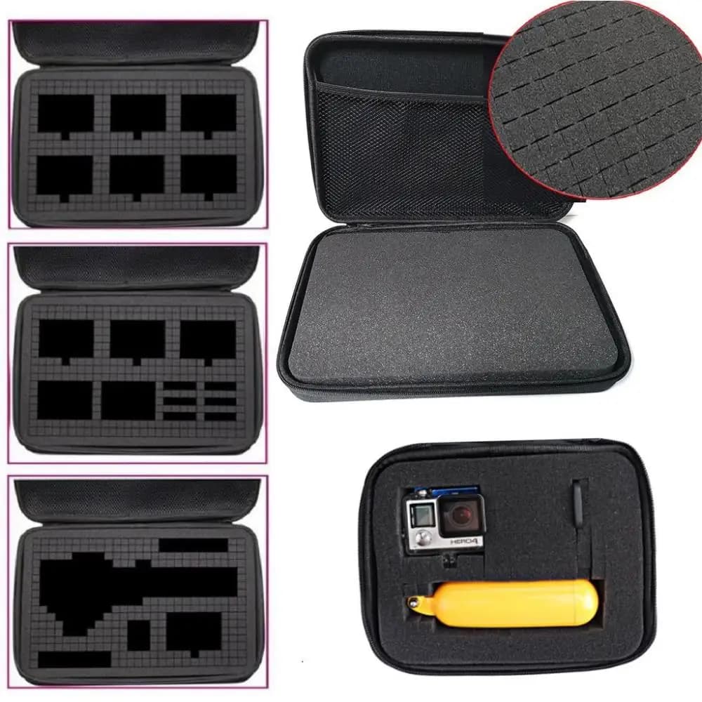 Custodia portatile antiurto per scatola di schiuma di raccolta custodia fai da te per GoPro Xiaomi SJCAM DJI OSMO EKEN SJCAM