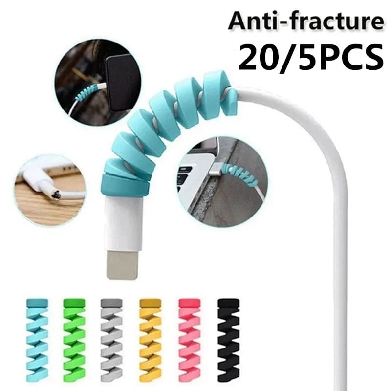 Custodia protettiva per cavo a spirale per auricolare, mouse, caricatore USB, cavo di ricarica, protezione per cavo, gestione, organizer per cavi