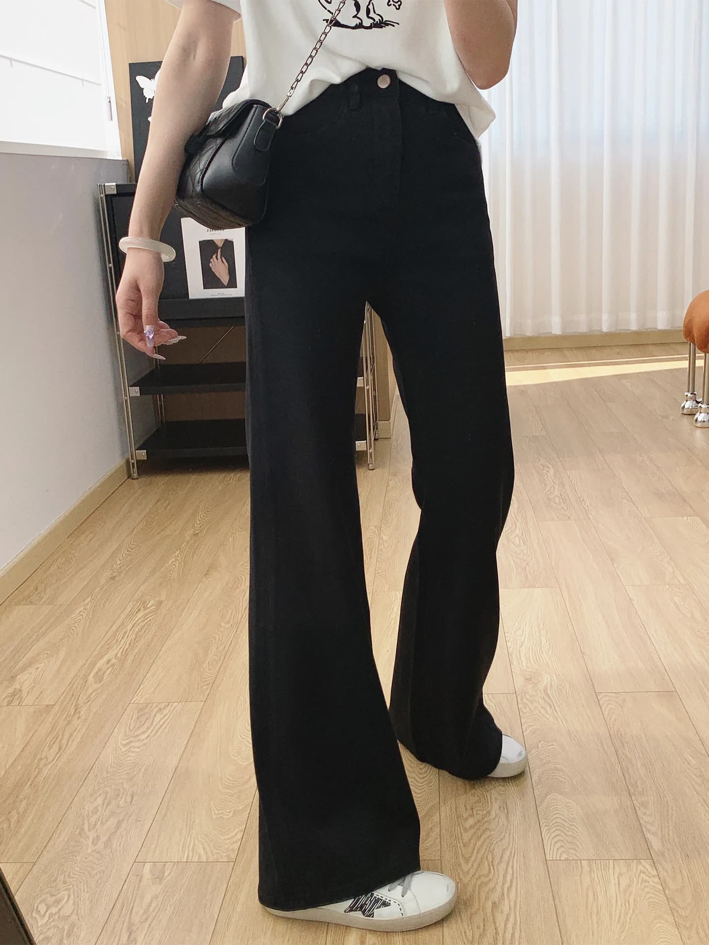 Jeans a Vita Alta da Donna, Gamba Dritta, in Cotone Elasticizzato Morbido, Pantaloni Capri Primaverili Modellanti, Non Leggings