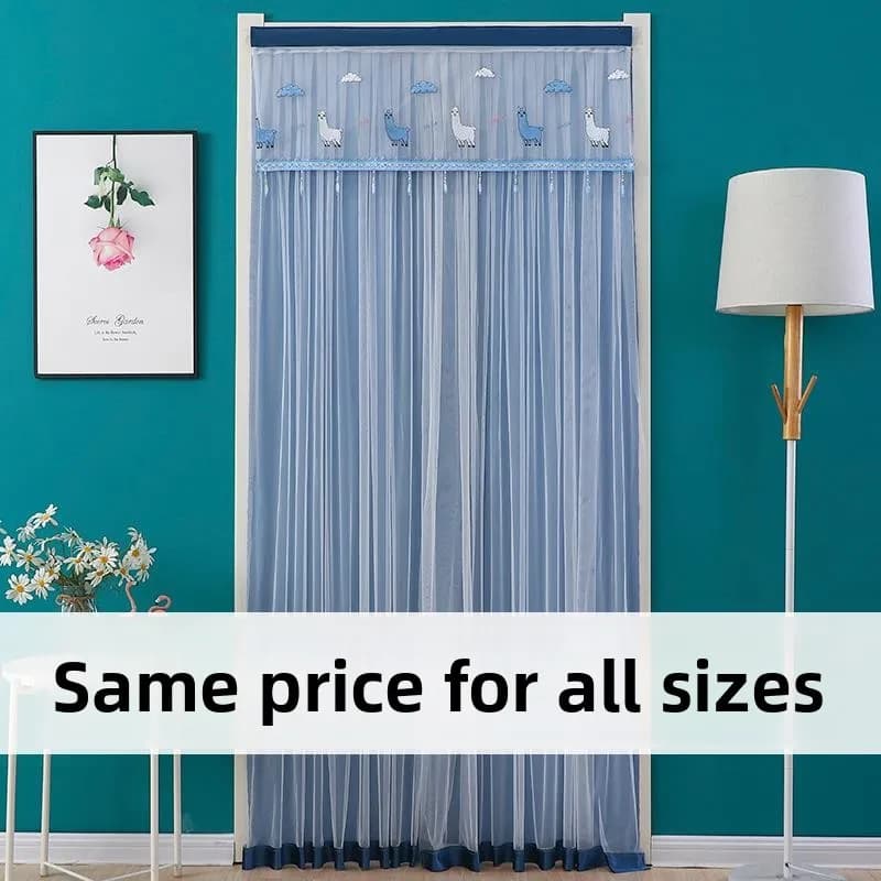 Bedroom Door Tent, Window Divider, Domestic Use, Without Drilling, In Lace, Dark, Anti-Zanzare, Room Tent