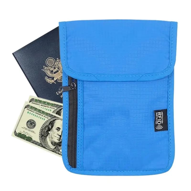 1 pz borsa portaoggetti in nylon impermeabile RFID borsa per documenti da viaggio borsa per passaporto portafoglio per collo porta documenti per soldi custodia per passaporto