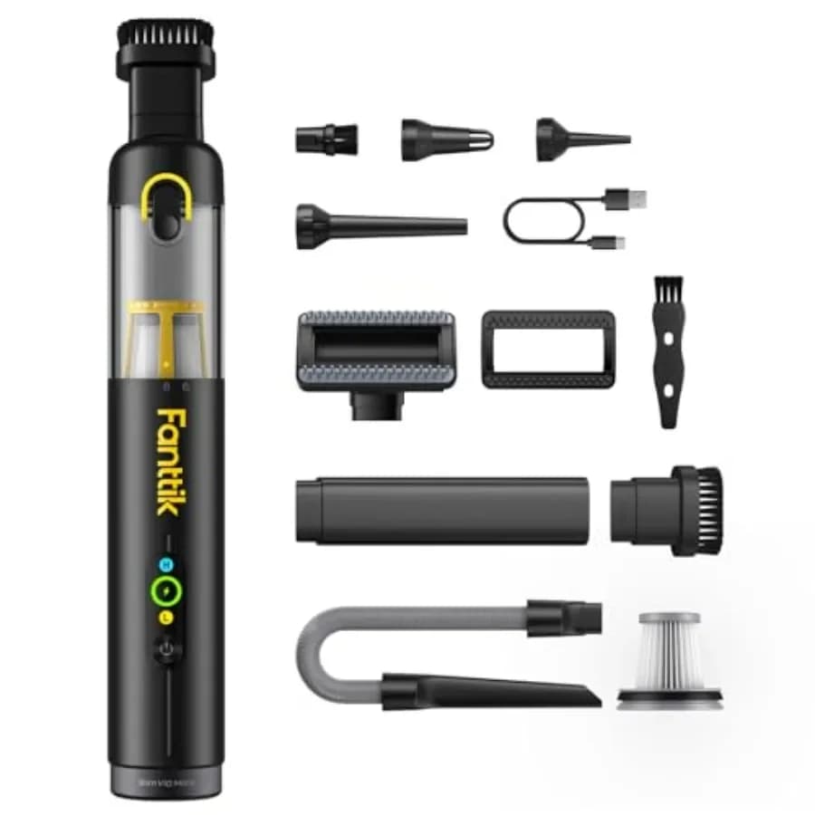 Aspirapolvere per auto senza fili Slim V10 Mate, mini aspirapolvere portatile portatile 4 in 1, potenza di aspirazione 17000 Pa, display intelligente aggiornato, 2 Suctio