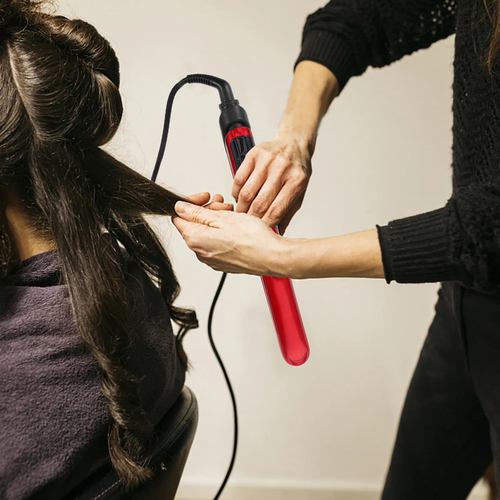 Piastra per capelli da donna leggera e portatile, strumento per lo styling dei capelli da viaggio con distribuzione uniforme del calore, versione EU