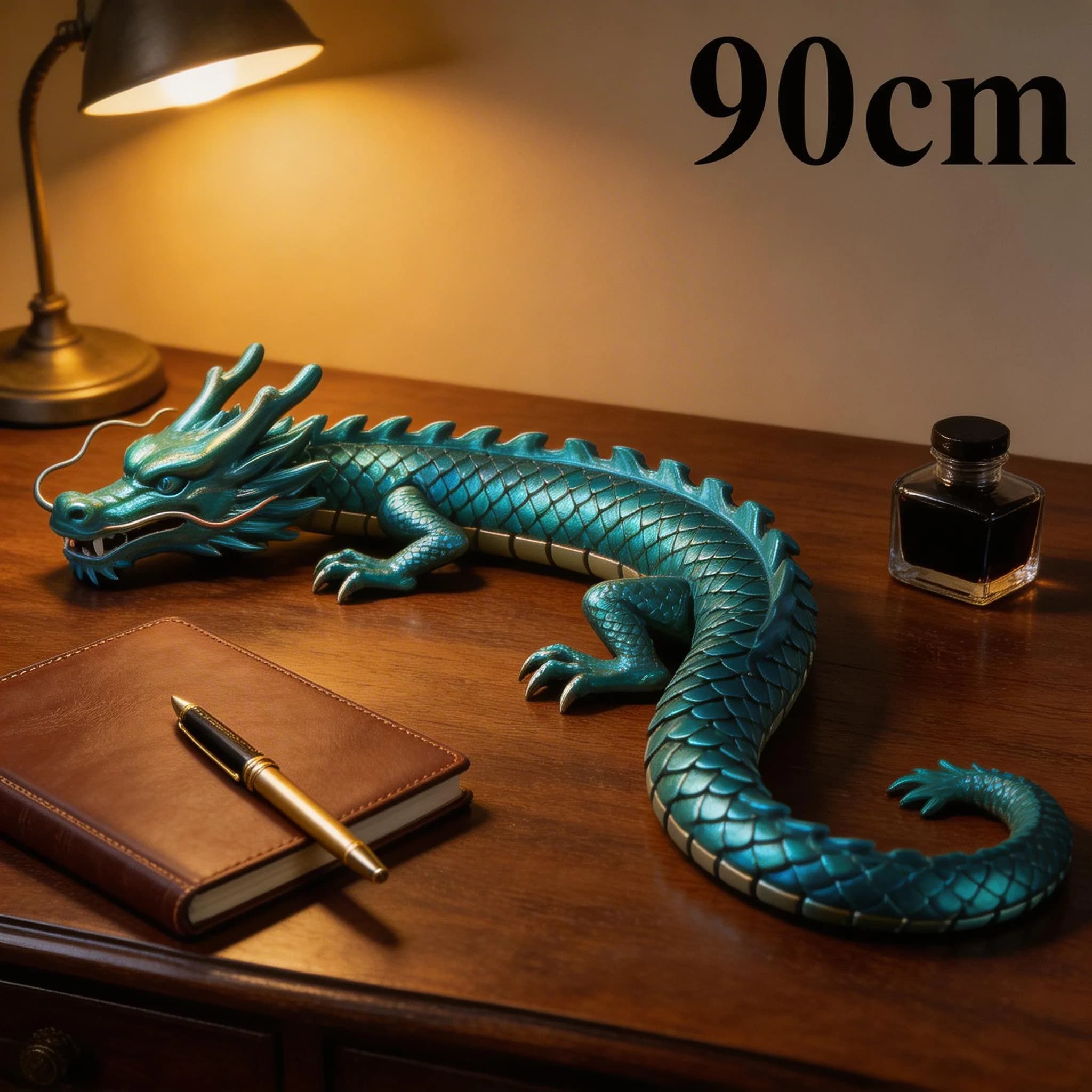 90cm 3D Printed Chinese Loong Figurine – Articulated Dragon Ornament for Rockery, Plant Pot, Fish Tank & Home Decoration