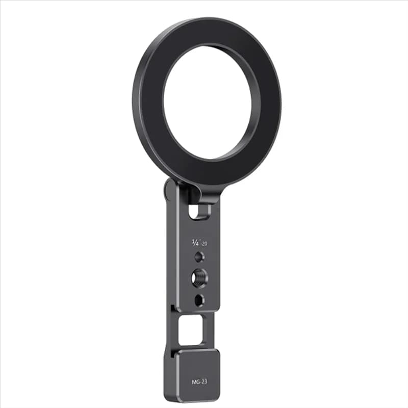 Supporto Magnetico Pieghevole per Telefono Vrig Mg-23 con Attacco Cold Shoe e Foro per Treppiede, Accessorio da Viaggio per Vlogger e Treppiedi Tascabili
