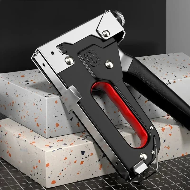 Pistola per Chiodi Manuale 4 in 1, Graffettatrice per Costruzioni, Chiodatrice ad Aria per Lavorazione del Legno con 800 Graffette, Utensili per Falegnameria Domestica