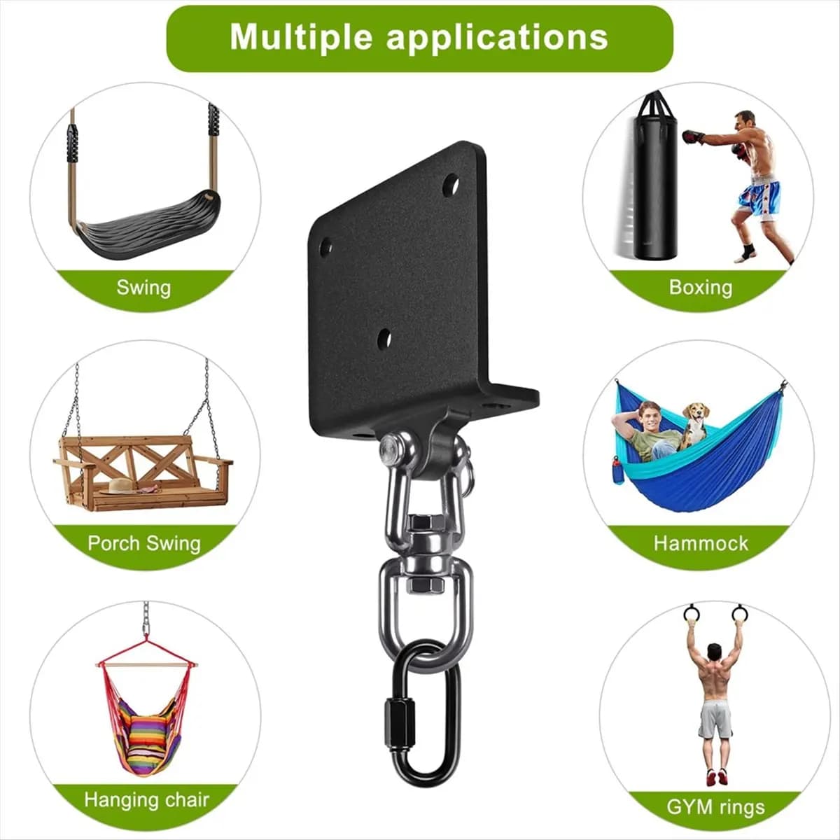 ABME New Punching Bag Hanger for Heavy Bag Beam Mount Hardware 360° Rotation Boxing Bag Ceiling Mount I-Beam Beam Mount Hooks