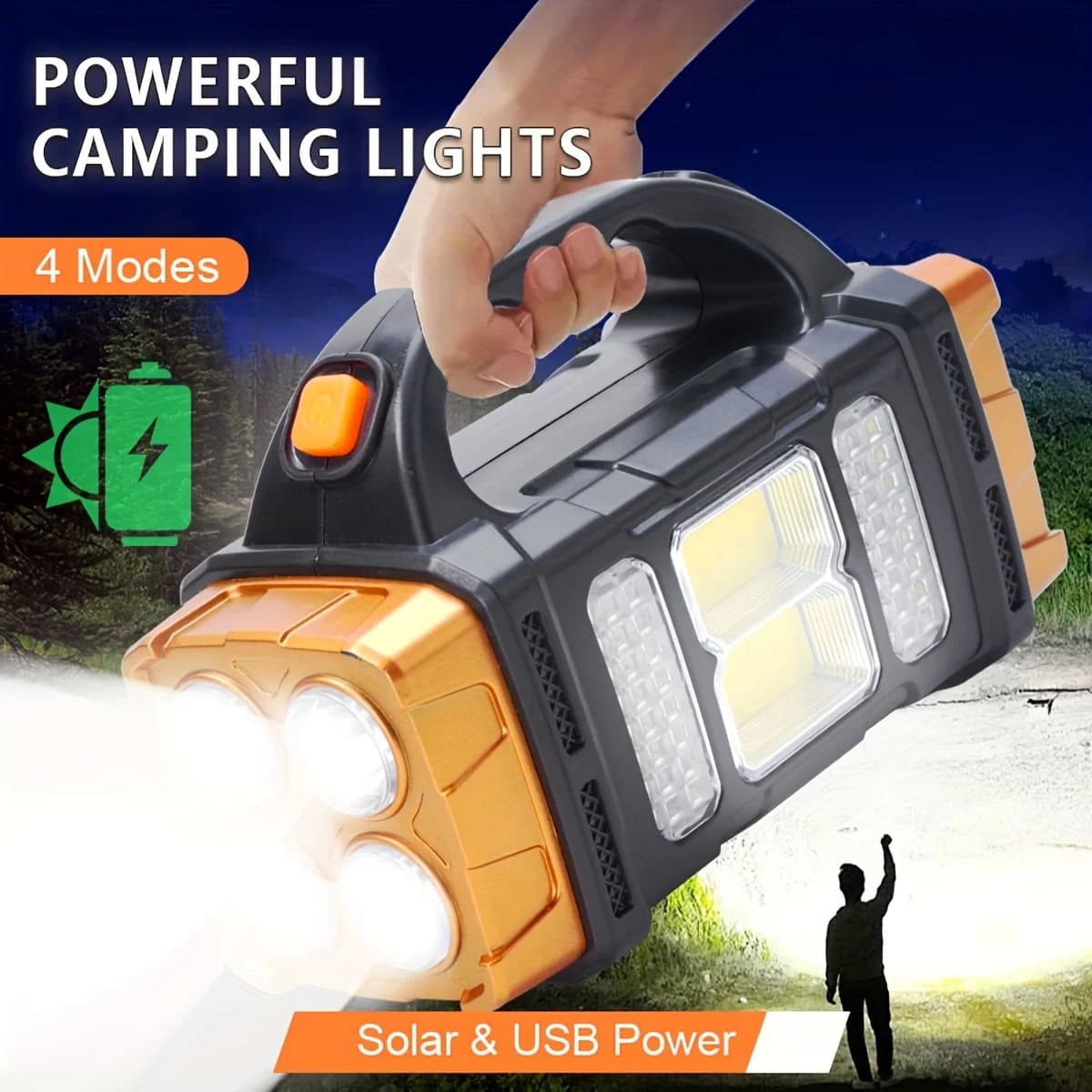 Nuova Torcia LED Solare Ricaricabile ad Alta Potenza con Power Bank, Impermeabile e Multifunzionale per Esterni